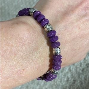 Handmade purple bangle bracelet